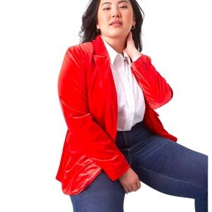 Lane Bryant velvet velour blazer in adrenaline rush red size 24